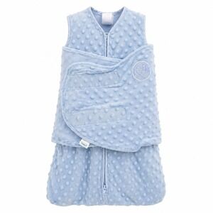 HALO SleepSack Swaddle Newborn Blue Dotted Minky Wearable Blanket NB 0-3M